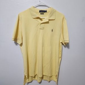 POLO RL Men's Interlock Pony Shirt Empire Yellow Polo Size Large Pima